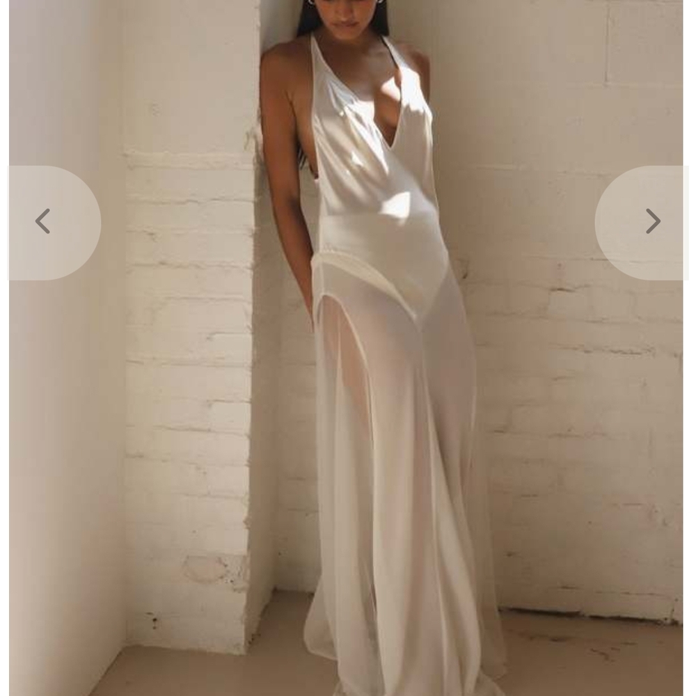 Victoria's Secret Ivory Sheer Halter Maxi Dress
